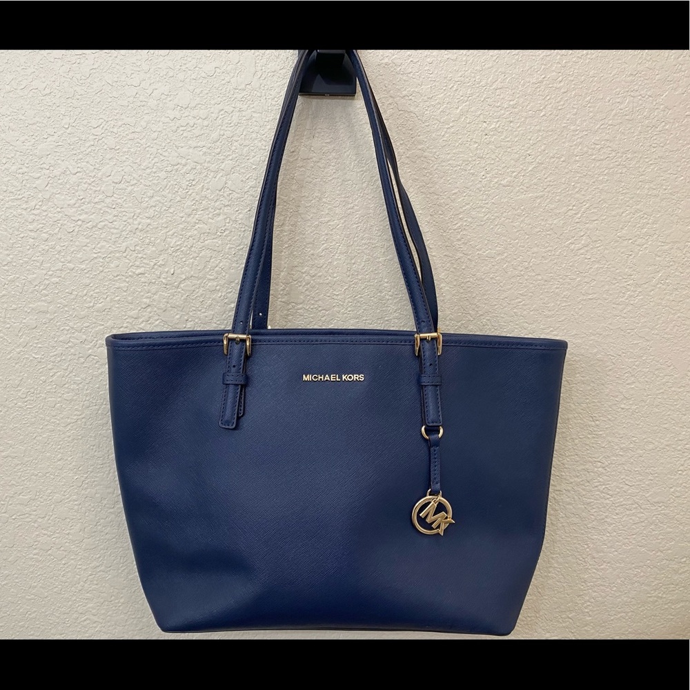 Michael Kors - Navy Blue Saffiano Leather Tote